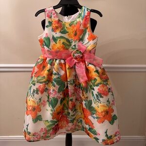 Floral Jayne Copeland dress size 10 girls with girly bow